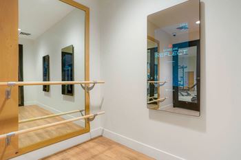 1088 sq. ft. fitness center with separate yoga/barre/spin studio